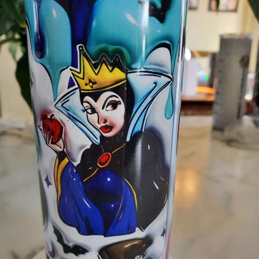 Disney Villains 3D Puffy Bubble 20oz Tumbler  with duo lids 🎉sale